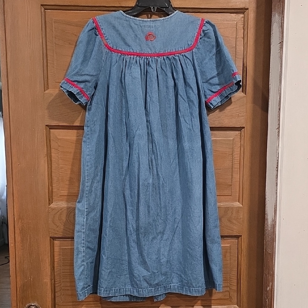 Denim&Co Blue Robe with Colorful Embroidery - Picture 9 of 9